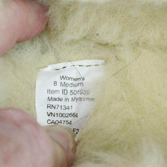 LL Bean Blue Suede Wicked Good Shearling Lined Venetian Slippers Size 8 M - Picture 8 of 9